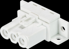 91.033.0153.0 Device connection - socket, solder connection, white, 3-pin