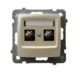 KARO Gniazdo ekwipotencjalne podwójne ecru perłowy GPE-2S/m/42