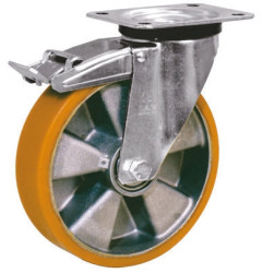 Koło samonastawne średnica kabla 160mm Płyta LAG 300kg wysokość całkowita 196mm