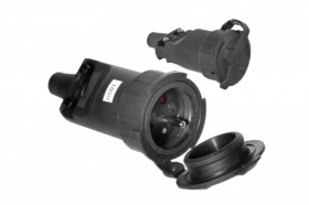 Gniazdo przenośne gumowe z/u 16A 250V IP65 D.3149