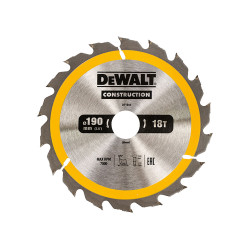 DEWALT DT1943-QZ Portable Construction Circular Saw Blade 190 x 30mm x 18T