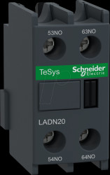 LADN20 Auxiliary switch block, TeSys D, 2 NO, screw connection