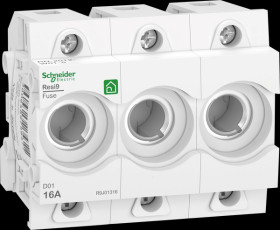 R9J01316 Neozed fuse bases D01, 3P, 16 A, 400 V, DIN rail