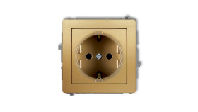 Deco Gniazdo Pojedyncze Z/U Schuko Złoty 29Dgp-1Sp