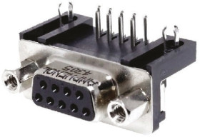 Złącze D-Sub 9-pinowe Męski Kąt Proste Przewlekany Złoto