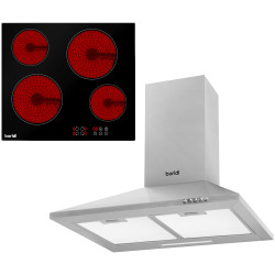 Baridi DH181 Integrated Ceramic Hob 4 Zones &amp; Cooker Hood with Filter 60cm
