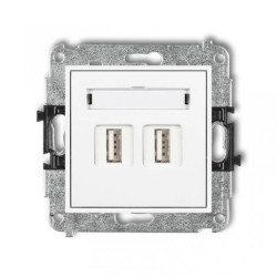 MINI Gniazdo podwójne 2xUSB-AA 3.0 białe MGUSB-6