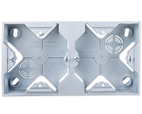 IMPRESJA Puszka natynkowa podwójna srebro PNP-2Y/18