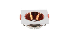 Oprawa Punktowa Oczko Gu10 Ip20 Biała+Różowy Połysk Kwadrat 6655