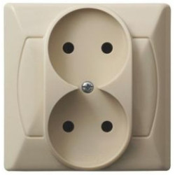 AKCENT beż GP-2A/01 gniazdo podwójne bu OSPEL