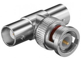 Wtyk BNC 2x złącza BNC trójnik, z pozłacanymi stykami