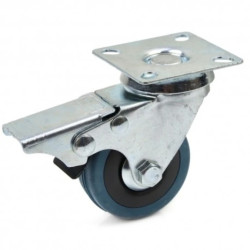 Koło obrotowe skrętne z hamulcem gumowe PP 50mm lub 75 mm, ŚREDNICA: 75 mm