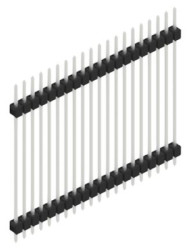 Pin header, 20 pole, pitch 2.54 mm, straight, black, SL536020Z