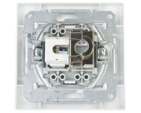 Gniazdo teleinformatyczne Asfora kat.5e RJ45 + RJ12 białe z ramką EPH4900121