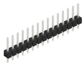 Pin header, 15 pole, pitch 2.54 mm, straight, black, 10048187
