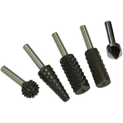 Faithfull FAIRRSET5 Rotary Rasps (4) &amp; Countersink (1) Set