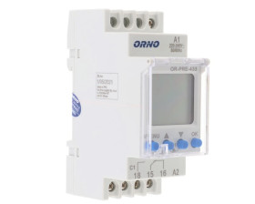 Elektroniczny programator czasowy, 52 programy, 3 języki menu, 2 moduły, DIN TH-35mm OR-PRE-433