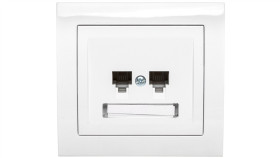 Kier Gniazdo Telefoniczne Podwójne Rj11 Równoległe Białe Gpt-2Wr/00