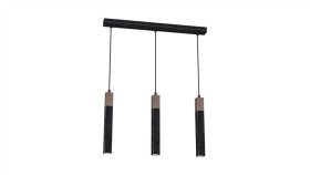 Lampa Wisząca Solo Sawn Black / Patinated Wood 3X Mini Gu10 Mlp7470 Milagro