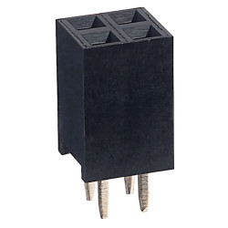 TruConnect 2x2 Way Double Row PCB Socket 2.54mm Pitch