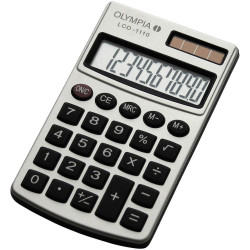 Olympia 941901000 Lcd 1110 Pocket Calculator Silver 10 Digits Solar Battery