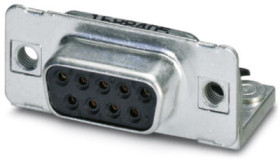 D-Sub socket, 9 pole, standard, equipped, angled, solder pin, 1688405