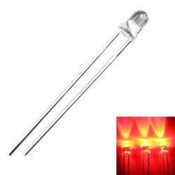 3mm Red LED - Bright - Clear 20mA - 460-465nm - 10 pcs