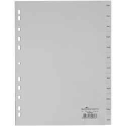Durable 650710 Index A4 Dec-Jan Polypropylene Grey 12 Dividers Embossed Tabs