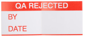 Etykieta samoprzylepna z nadrukiem tekst QA Rejected 140 szt. RS PRO Klej