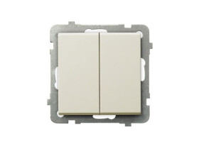 SONATA Wyłącznik schodowy + jednobiegunowy IP20 ecru ŁP-9R/m/27 OSPEL