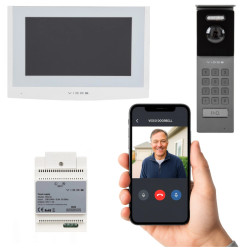 ZESTAW VIDEODOMOF. S202 / M200W-X biały aplikacja WiFi cyfrowy 2-żyłowy Vidos 2IP...