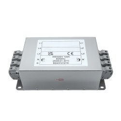 Filtr sieciowy 120A 3-fazowy 220kΩ/1MΩ 300/520 V AC 50 → 60Hz 4 x 0,3mH RS PRO Montaż w obudowie