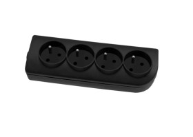 Rozgałęźnik do przedłużacza 4-gniazda z/u czarny GN-40-2