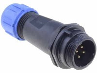 SPP1711-4WZ Wtyk 4 pin na kabel (6-10mm) okrągły, zakręcany, wodoodporny - gwint zewnętrzny