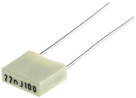 Kondensator foliowy 22nF 63 V ac, 100 V dc KEMET Poliester rozstaw: 5mm THT ±5