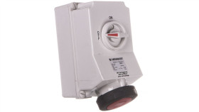 Gniazdo Naścienne Z Rozłącznikiem 63A 5P 6H 400V Ip67 Z Podwójną Blokadą...