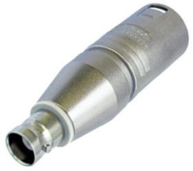 Adapter, BNC socket to XLR plug 3 pole, silver, NA2MBNC