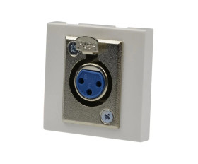 Gniazdo XLR lutowane moduł 2M 45x45 biały Mediabox