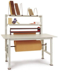 Manuflex TP1599.7035 Kompletny stół do pakowania PACKPOOL z zestawem rolek i jednostką do cięcia, szer. X gł. X wys. = 1