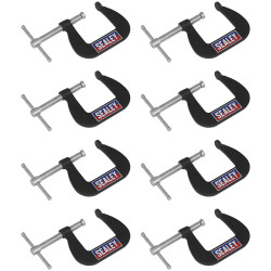 Sealey GCC03 Junior C-Clamp Set 38mm x 38mm 8pc