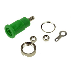 Gniazdo bananowe montażowe 4mm 24.301.4 zielone 32A 1000V