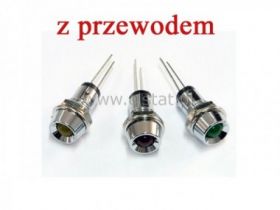 LED 3mm czerwona diff w obud. metal.+ kabel
