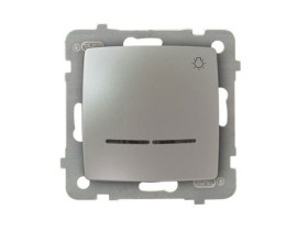 KARO Wyłącznik zwierny przycisk "światło" z podświetleniem niebieskim IP-20 zaciski gwintowe srebrny perłowy ŁP-5SS/m/43 OSPEL