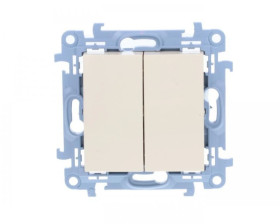 Simon 10 Przycisk podwójny kremowy CP2.01/41