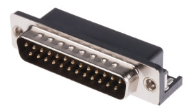 Złącze D-Sub 25-pinowe Męski Kąt Proste Przewlekany raster 2.77mm Złoto