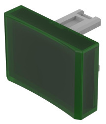 Klosz lampek do przycisku kształt: Prostokątny Zielony Soczewka EAO