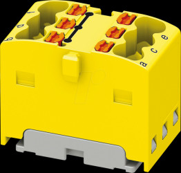 3002768 PTFIX distribution block, 6x1.5, yellow