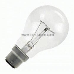 B22d 130V 40W klar A60 RC ChRL GLS B22d A60 130V 40W przezroczysta