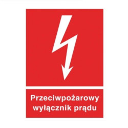 Naklejka NOZ 150x210 Przeciwpoż.WyłącznikPrądu