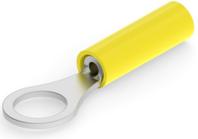 Insulated ring cable lug, 0.12-0.4 mm², AWG 26 to 22, 3.68 mm, M3.5, yellow, 321019
